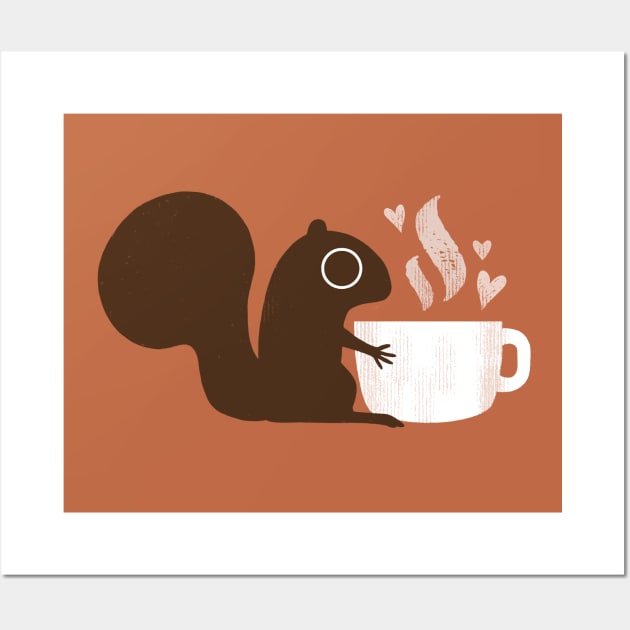 Squirrel Loves Coffee Wall Art by Coffee Squirrel